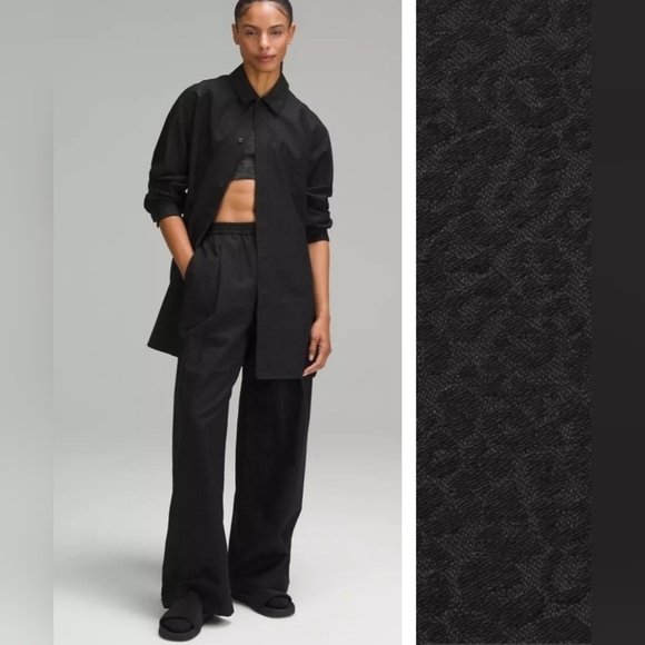 LULULEMON LAB Jacquard Relaxed-Fit Shirt In Leopardo Jacquard MED Black Size 12 - Picture 1 of 16